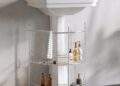 Katy Pedestal Sink Organizer with 2 Storage Shelves + Towel Holder