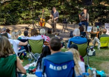 The Ryan Woodard Band performs an acoustic gig at the Sonoma Botanical Gardens amphitheater Wednesday, July 15, 2026 in Santa Rosa. (John Burgess/The Press Democrat)