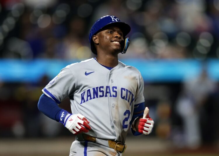 Kansas City Royals' Tyler Tolbert giving a thumbs up.