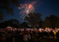 Fireworks explode during the annual Salute to America event at Greenfield Village, in Dearborn, July 3, 2023.