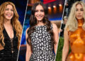 A three-way split of Shakira, Nina Dobrev and Kim Kardashian.