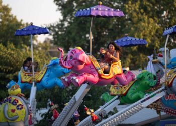 The Crazy Dumbo ride was in the midway at the 2025 Stanislaus County Fair in Turlock.