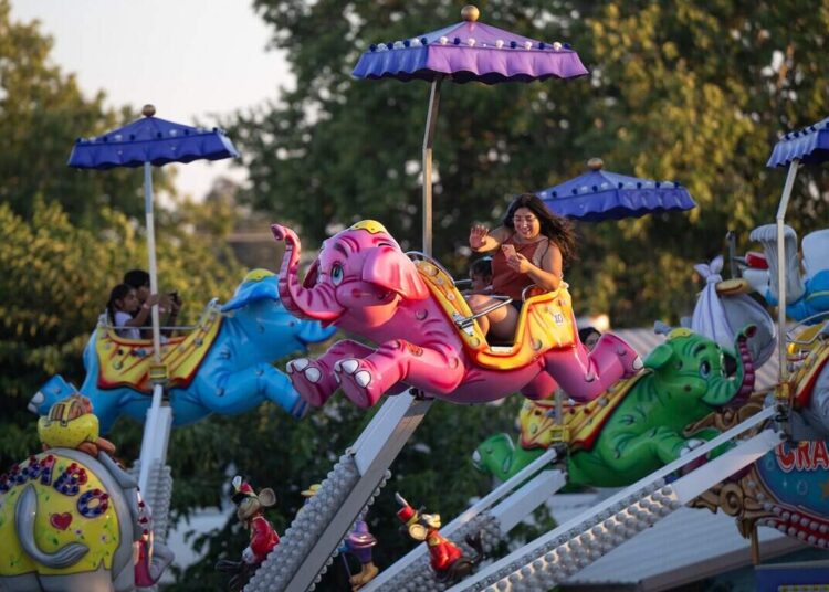 The Crazy Dumbo ride was in the midway at the 2025 Stanislaus County Fair in Turlock.