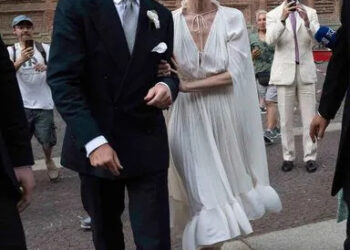 Gregorio Marsiaj and Eva Herzigová on their wedding day in Turin, Italy, on July 11, 2026Credit: Stefano Guidi/GC Images