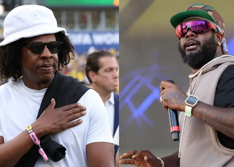 LAS VEGAS, NEVADA - JUNE 09: T-Pain performs before Game Four of the 2026 Stanley Cup Final between the Carolina Hurricanes and the Vegas Golden Knights at Toshiba Plaza T-Mobile Arena on June 09, 2026 in Las Vegas, Nevada.
PHILADELPHIA, PENNSYLVANIA - JUNE 14: Jay-Z is seen before the FIFA World Cup 2026 Group E match between Cote D'Ivoire and Ecuador at Philadelphia Stadium on June 14, 2026 in Philadelphia, Pennsylvania.