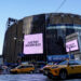 A view outside of Madison Square Garden during Taylor Swift and Travis Kelce's wedding in New York on July 3, 2026.