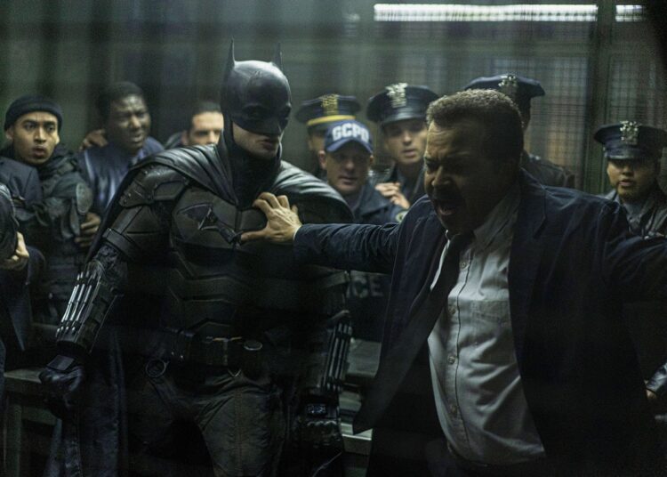 Batman II will see Pattinson reprise his role as Bruce Wayne, alongside Jeffrey Wright as Gotham City police commissioner James Gordon (Jonathan Olley/Warner Bros)