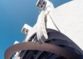 Close-up shot of new sound system at the Hollywood Bowl