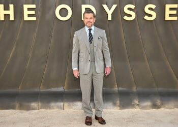 Matt Damon attends The Odyssey London premiere at Odeon Luxe Leicester Square in London.