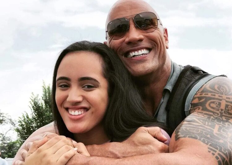 Dwayne Johnson with daughter