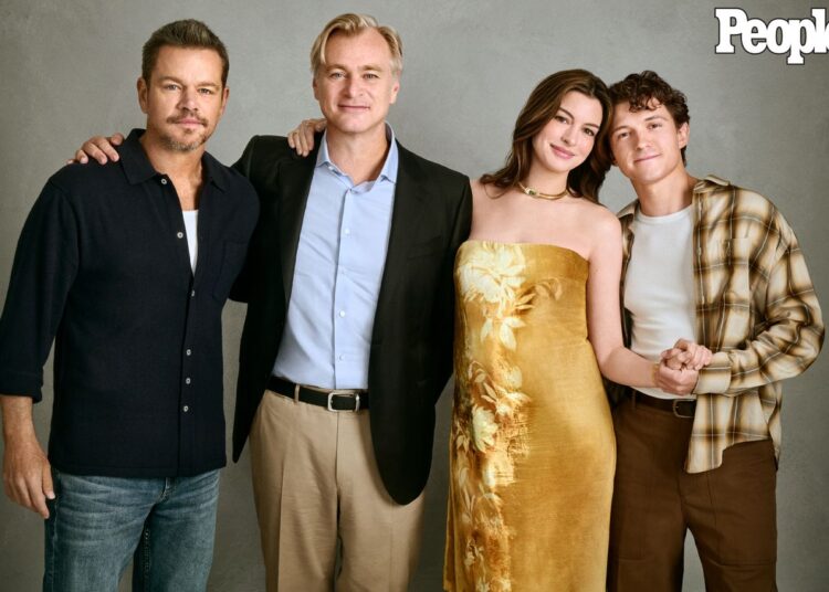 Matt Damon, Christopher Nolan, Anne Hathaway and Tom Holland on July 1, 2026Credit: Gavin Bond