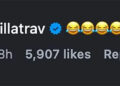 Travis Kelce's comment on InstagramCredit: Bert Kreischer/Instagram