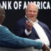 Carolina Panthers owner David Tepper, right, responds to a question from moderator and Fox NFL Sunday host Curt Menefee, left, during a fireside chat about renovations to Bank of America Stadium and his expectations for the team in the upcoming season on Thursday, July 23, 2026.