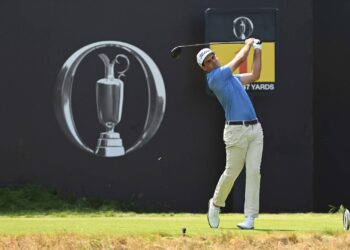 Jackson Suber in action at Royal Birkdale during The 154th Open.