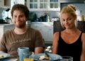Seth Rogen as Ben and Katherine Heigl as Allison sitting at the breakfast table in Knocked Up