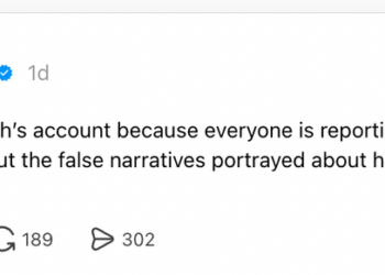 A social media post discussing the banning of a TikTok account and addressing misconceptions about the user.