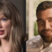 Taylor Swift in The End of an Era documentary/ Travis Kelce in Grotesquerie (side by side image).