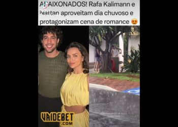 APAIXONADOS! Rafa Kalimann e Nattan aproveitam dia chuvoso e protagonizam cena de romance.