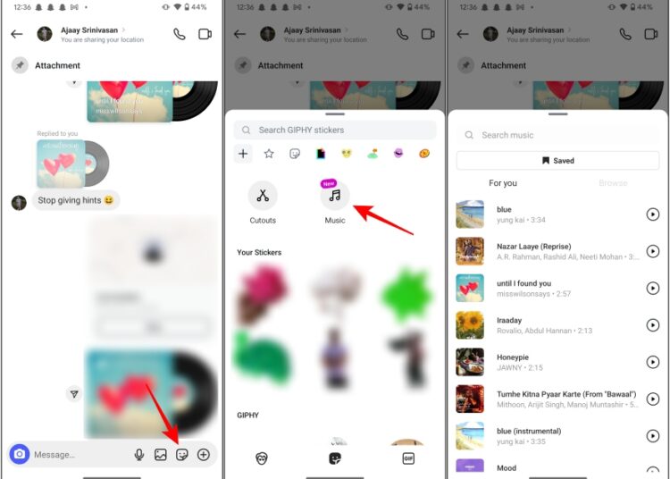 DMs do Instagram Obtenha um novo adesivo de música, veja como usá -lo