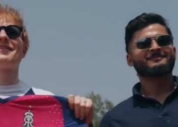 Ed Sheeran gosta de rebatidas com o Rajasthan Royals, Dons Shane Warne 23 Jersey