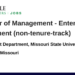 Instrutor de Gerenciamento-Gerenciamento de Entretenimento (não-Tenure-Track) no Departamento de Gerenciamento, Missouri State University