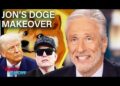 Jon Stewart entrou tanto em seu monólogo 'sangrento bom' que abriu a mão no 'The Daily Show'