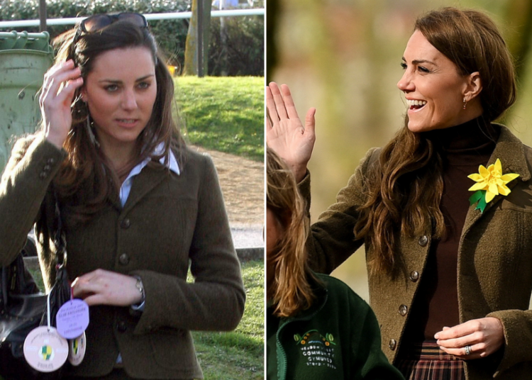 Kate Middleton reciclou a jaqueta de 18 anos em escolha de moda surpresa