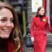 Kate Middleton usa o Red Red Alexander McQueen Coat no País de Gales