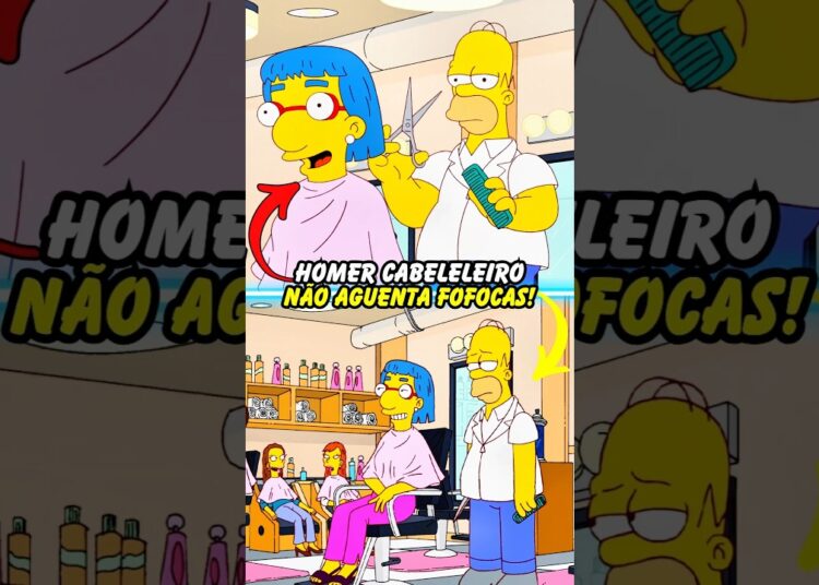 Homer cabeleireiro não aguenta fofocas #shorts #simpsons #homer