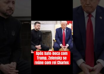 Após bate-boca com #trump, #zelensky se reúne com #starmer e #reicharles #realeza #charlesiii