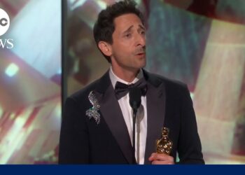 Oscars 2025: Adrien Brody accepts award for best actor in ‘The Brutalist’