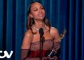 Zoe Saldaña wins Best Supporting Actress | Oscars 2025