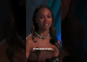 Zoe Saldana sweeps award season as she wins Best Supporting Actress at 2025 Oscars #shorts