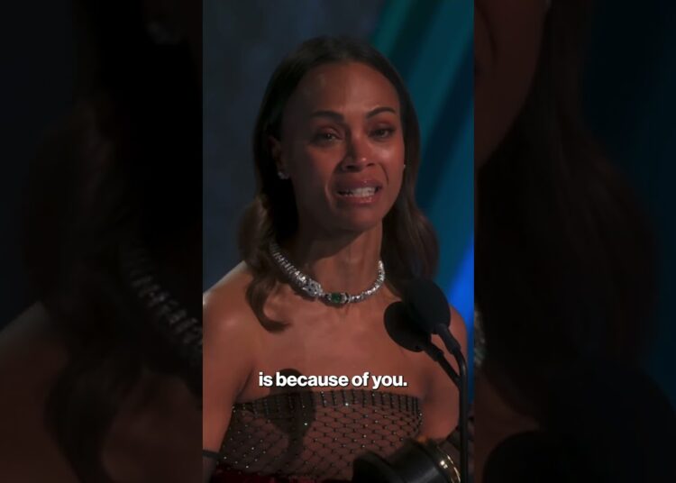 Zoe Saldana sweeps award season as she wins Best Supporting Actress at 2025 Oscars #shorts