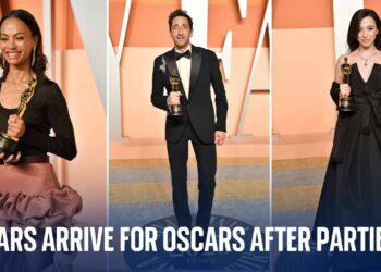 Stars arrive at the Elton John and Vanity Fair red carpets following 2025 Oscars