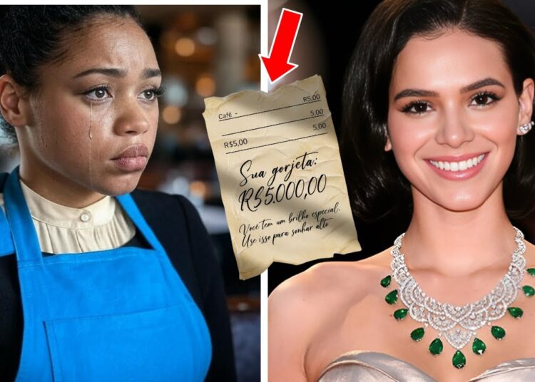 GARÇONETE SERVE BRUNA MARQUEZINE, QUANDO OLHA O VALOR DA GORJETA ELA CHORA DE ALEGRIA…