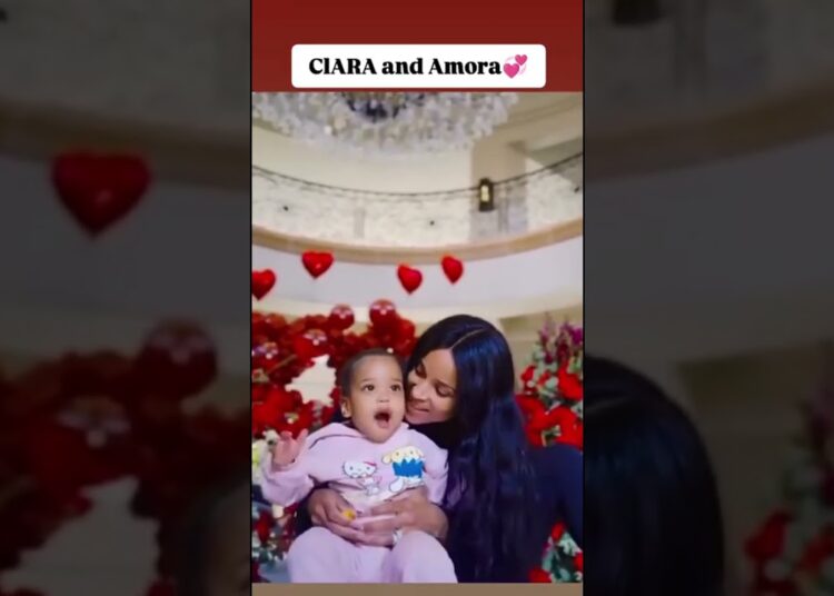Ciara and Amoral amazing how the love of a parent can make their child feel safe and happy.😍💫#ciara