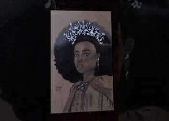 inspirada em India Amarteifio caracterizada de rainha Charlotte…#netflix#realeza#art#draw#design