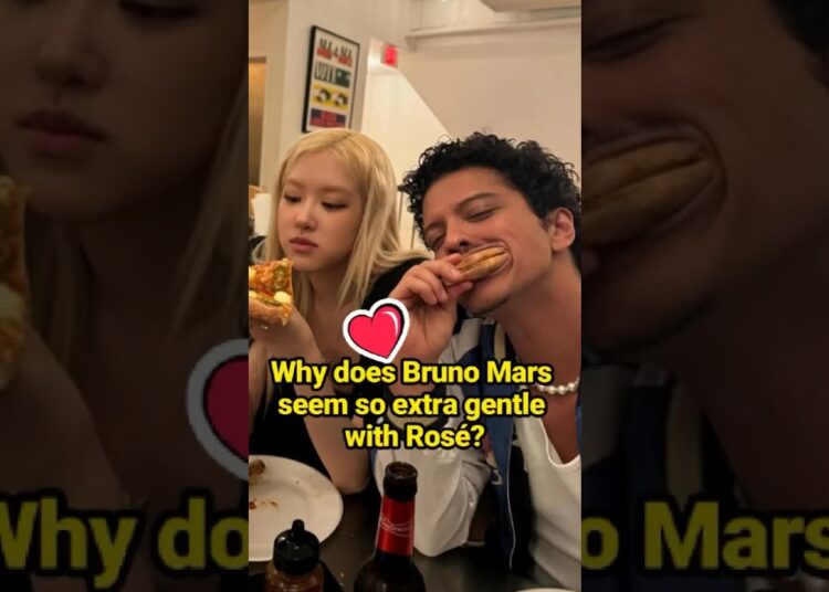 Why does Bruno Mars seem so extra gentle with Rosé?  #celebrity #BrunoMars #Rosé