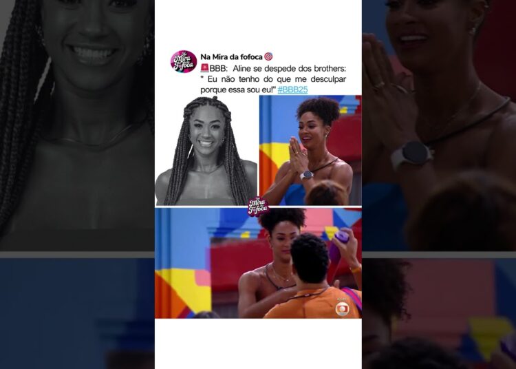 DESPEDIDA ALINE💔😥 ELIMINADA BBB25 #bbb25 #bbb #paredão #aline