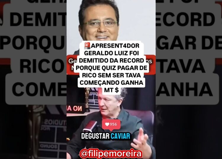 GERALDO LUIZ DEMITIDO DA TV #geraldoluís #record #redetv #polemica #leodias #fofoca #treta #demissão