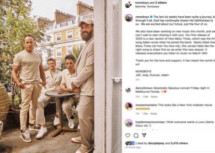 "As últimas 6 semanas foram uma jornada" - o Newsboys compartilha uma atualização no futuro da banda, nova música