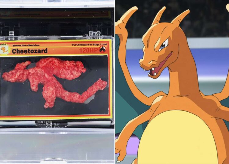 Cheeto em forma de Charizard, também conhecido como 'Cheetozard', é vendido por US $ 88.000