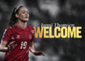 Defensor dinamarquês Janni Thomsen Sinais com Utah Royals FC