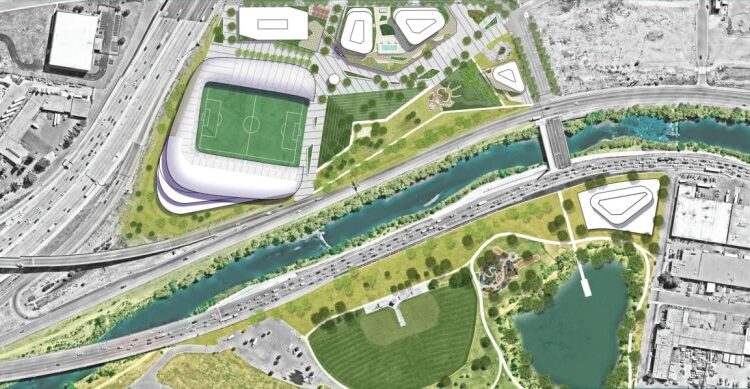 Denver para construir o estádio de futebol feminino em pátios reconstruídos de Santa Fe