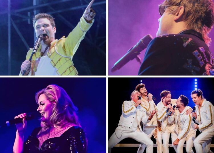 Eventos de música ao vivo comemorando Queen, Elton John e Abba vindo para a cidade