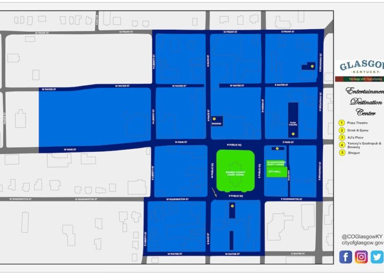 Este mapa mostra a área do centro de destino de entretenimento proposta em Glasgow, que se estende ...
