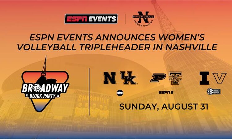 O Conselho de Esportes de Nashville anuncia a partida de vôlei Big Ten vs. SEC em Music City
