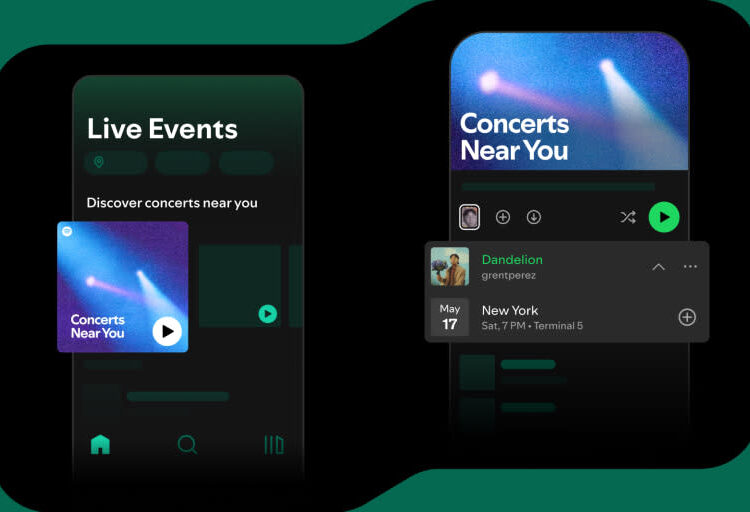 Os mais recentes artistas da lista de reprodução personalizados do Spotify com os próximos shows em sua área