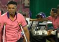 Rahul Dravid machucado chega para o Rajasthan Royals IPL 2025 Camp em muletas. Internet diz: "Nunca visto ..."